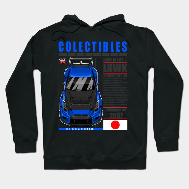 JDM LBWK  NISSAN GTR R-35 BLUE Hoodie by HFP_ARTWORK